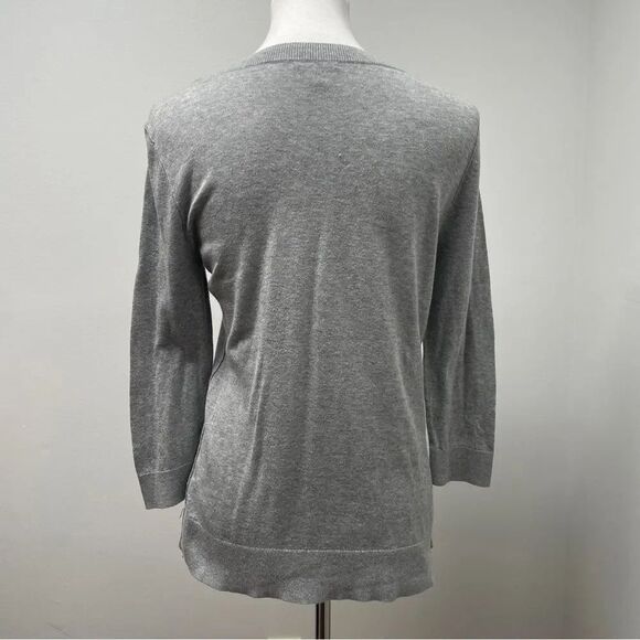 Halogen gray women’s pullover crewneck sweater 3/4 sleeves. Size large grey - Picture 5 of 9